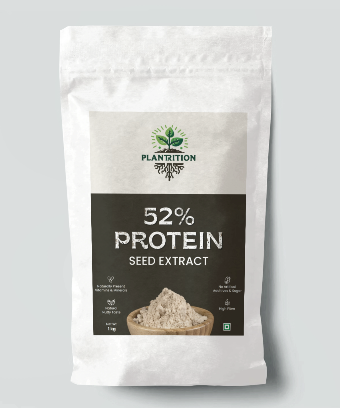 Plantrition Protein Flour | 52% Protein | Source: Peanut, Wheat | High fiber | Nutty taste | Naturally present vitamin and minerals